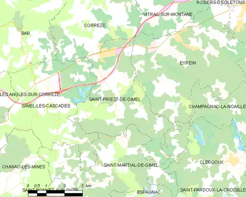 Detailkaart van de gemeente