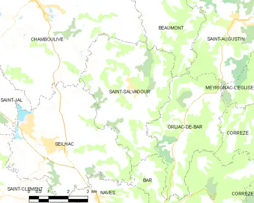 Detailkaart van de gemeente