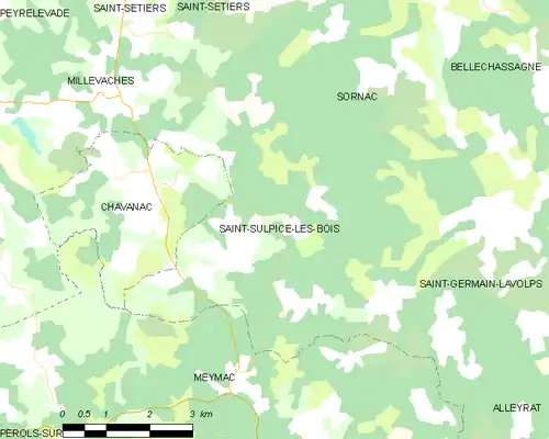 Detailkaart van de gemeente