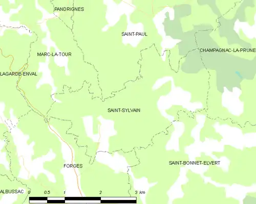 Detailkaart van de gemeente