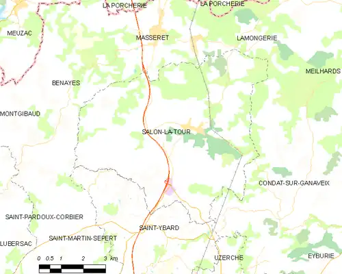 Detailkaart van de gemeente