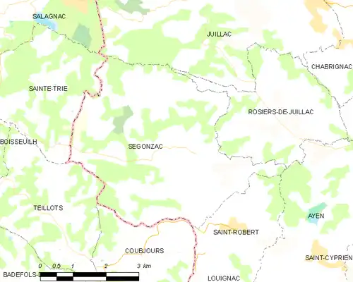 Detailkaart van de gemeente