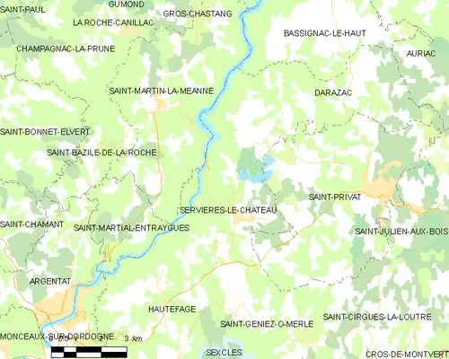 Detailkaart van de gemeente