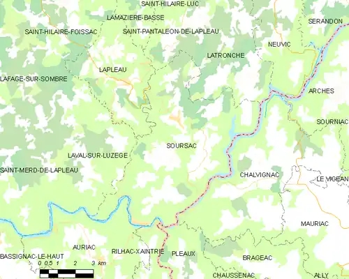 Detailkaart van de gemeente