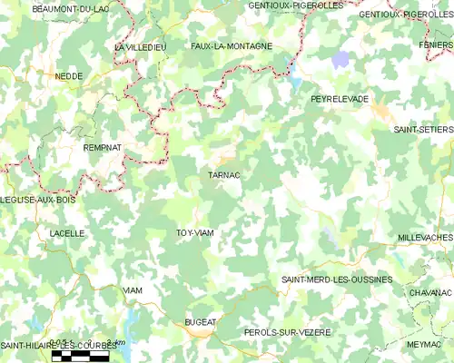 Detailkaart van de gemeente