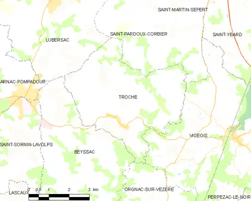 Detailkaart van de gemeente