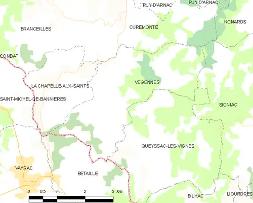 Detailkaart van de gemeente