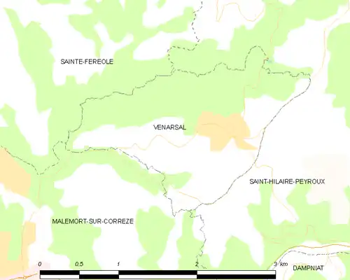 Detailkaart van de gemeente