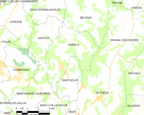 Detailkaart van de gemeente