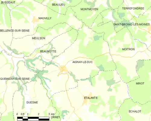 Detailkaart van de gemeente