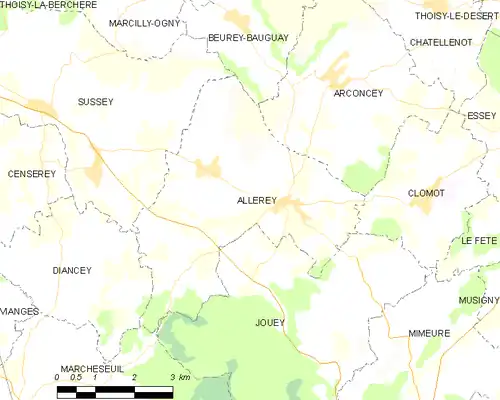 Detailkaart van de gemeente