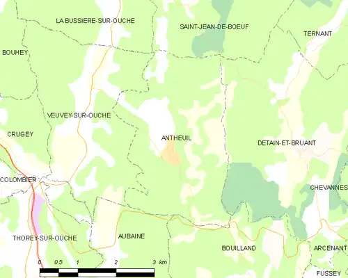 Detailkaart van de gemeente