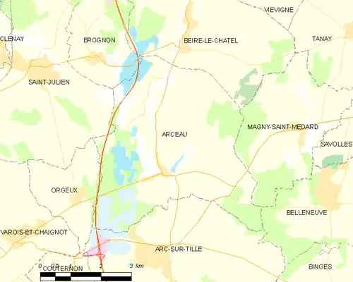 Detailkaart van de gemeente