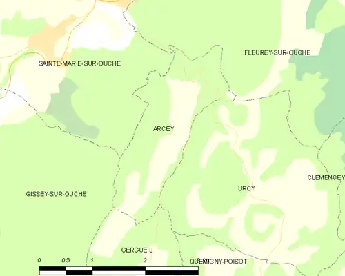 Detailkaart van de gemeente