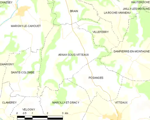 Detailkaart van de gemeente