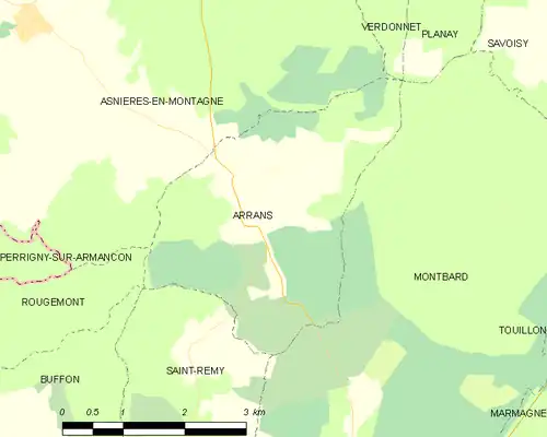 Detailkaart van de gemeente