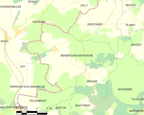 Detailkaart van de gemeente