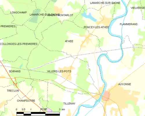 Detailkaart van de gemeente