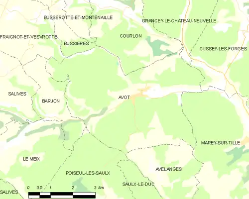 Detailkaart van de gemeente