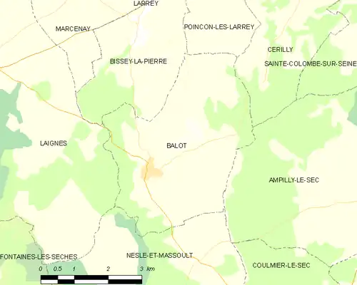 Detailkaart van de gemeente