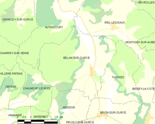 Detailkaart van de gemeente