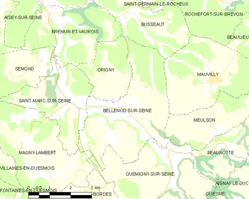 Detailkaart van de gemeente