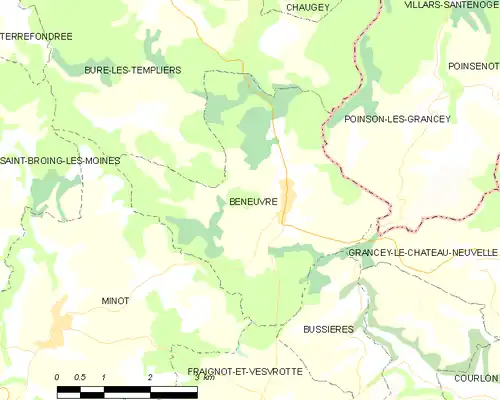 Detailkaart van de gemeente