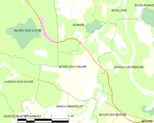 Detailkaart van de gemeente