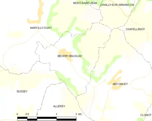 Detailkaart van de gemeente