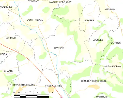 Detailkaart van de gemeente