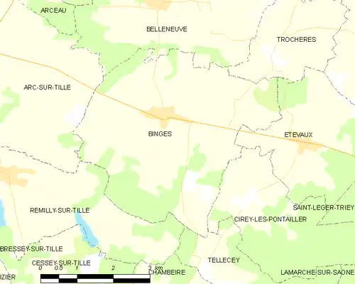 Detailkaart van de gemeente