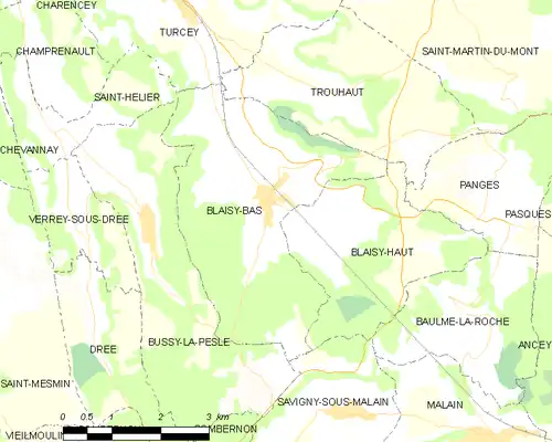 Detailkaart van de gemeente