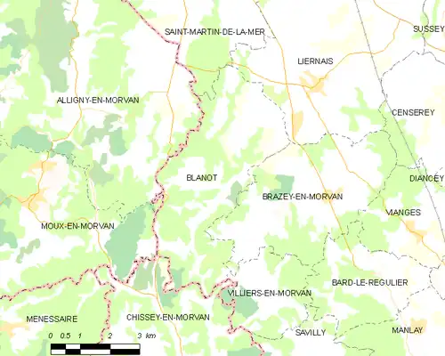 Detailkaart van de gemeente