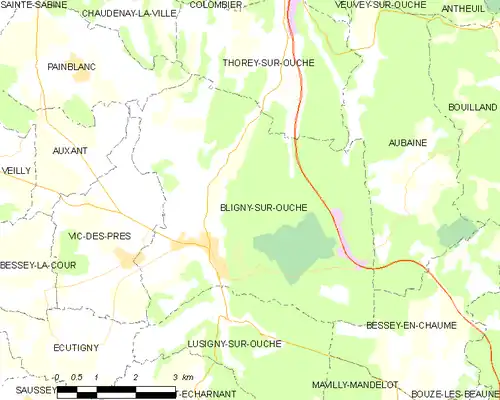 Detailkaart van de gemeente