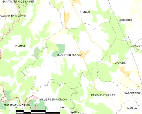 Detailkaart van de gemeente