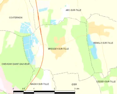 Detailkaart van de gemeente