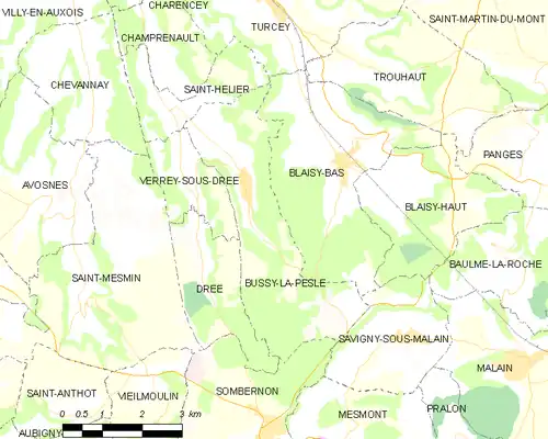 Detailkaart van de gemeente