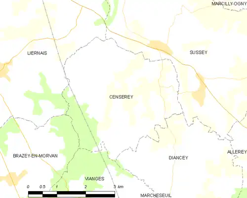Detailkaart van de gemeente
