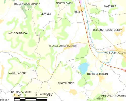 Detailkaart van de gemeente