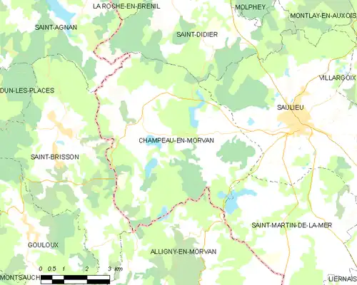 Detailkaart van de gemeente