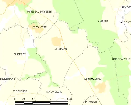 Detailkaart van de gemeente