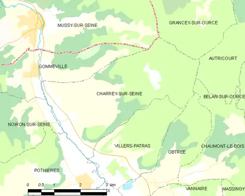 Detailkaart van de gemeente