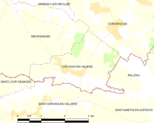 Detailkaart van de gemeente