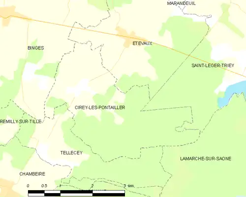 Detailkaart van de gemeente