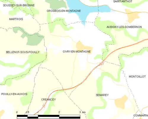 Detailkaart van de gemeente