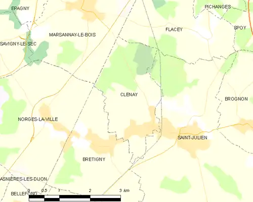 Detailkaart van de gemeente