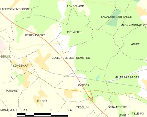 Detailkaart van de gemeente