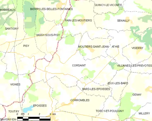 Detailkaart van de gemeente