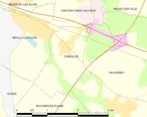 Detailkaart van de gemeente