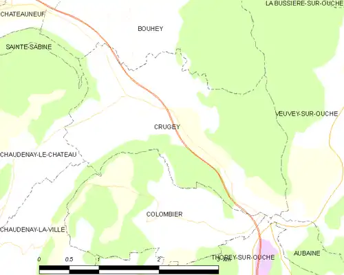 Detailkaart van de gemeente